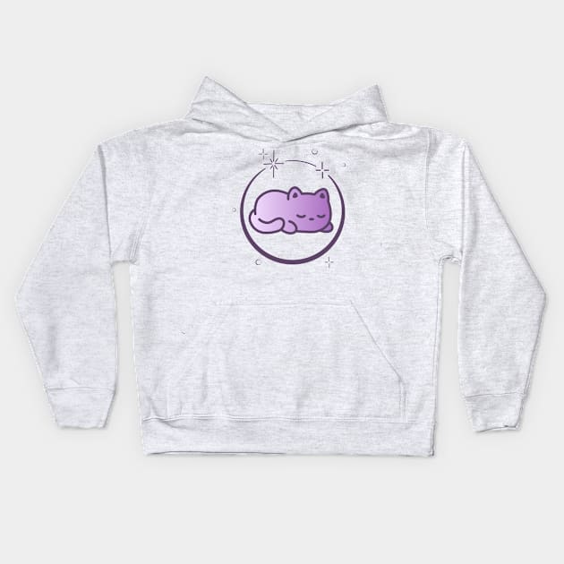 Cute Cat Kitten Kitty in Space Galaxy Kids Hoodie by Cute Cat Designs